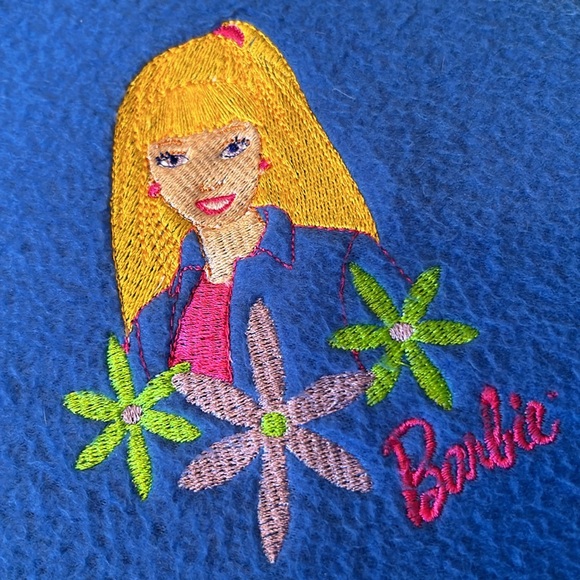 Barbie 💕 Mattel Vintage Authentic Doll Blue Fleece Blanket 46”x63” GUC 💙🩵💕 - Picture 2 of 14